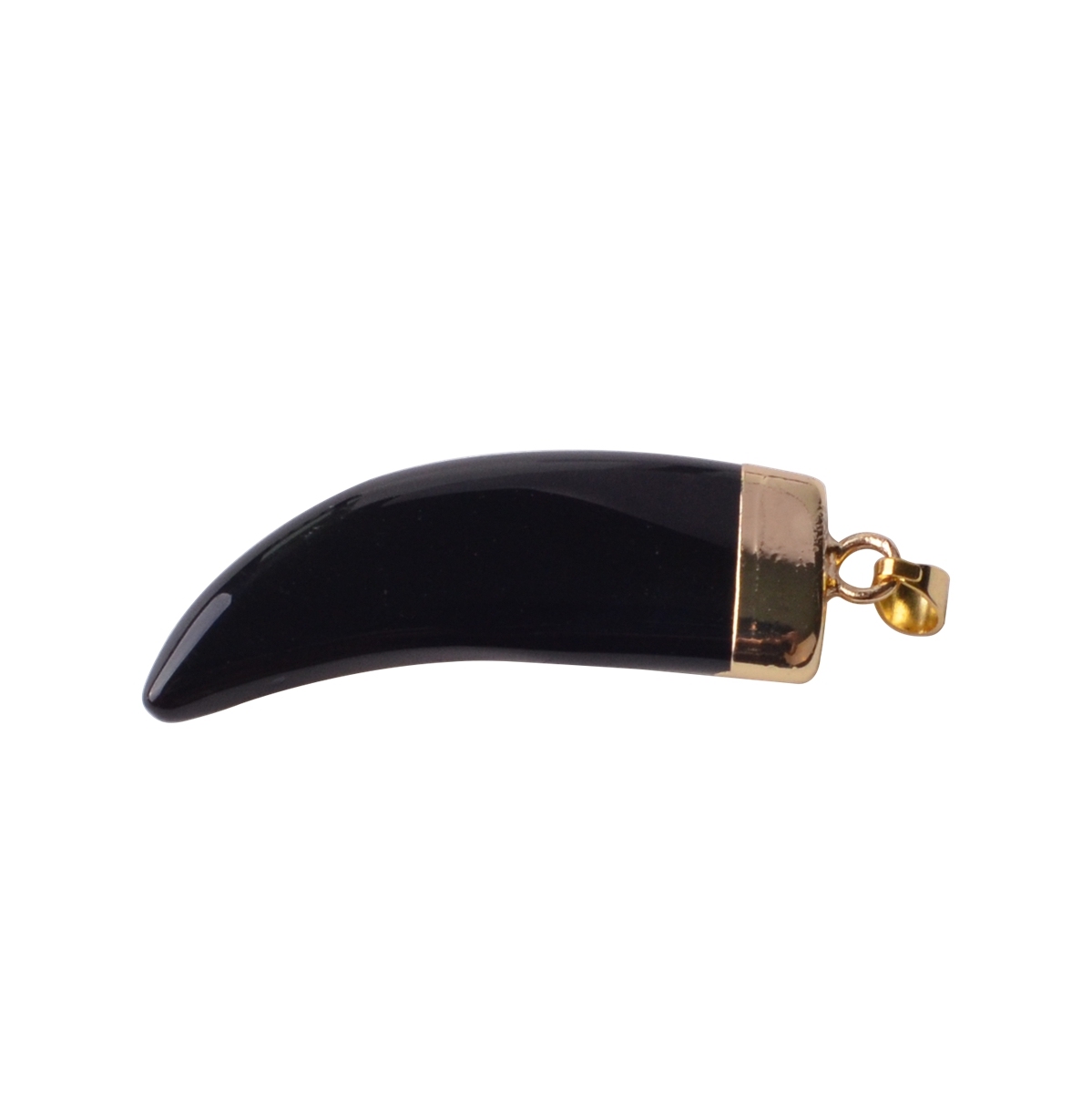 Ox Horn Pendant,Natural Stone Gold Plated Necklace Jewelry for Women and Girls