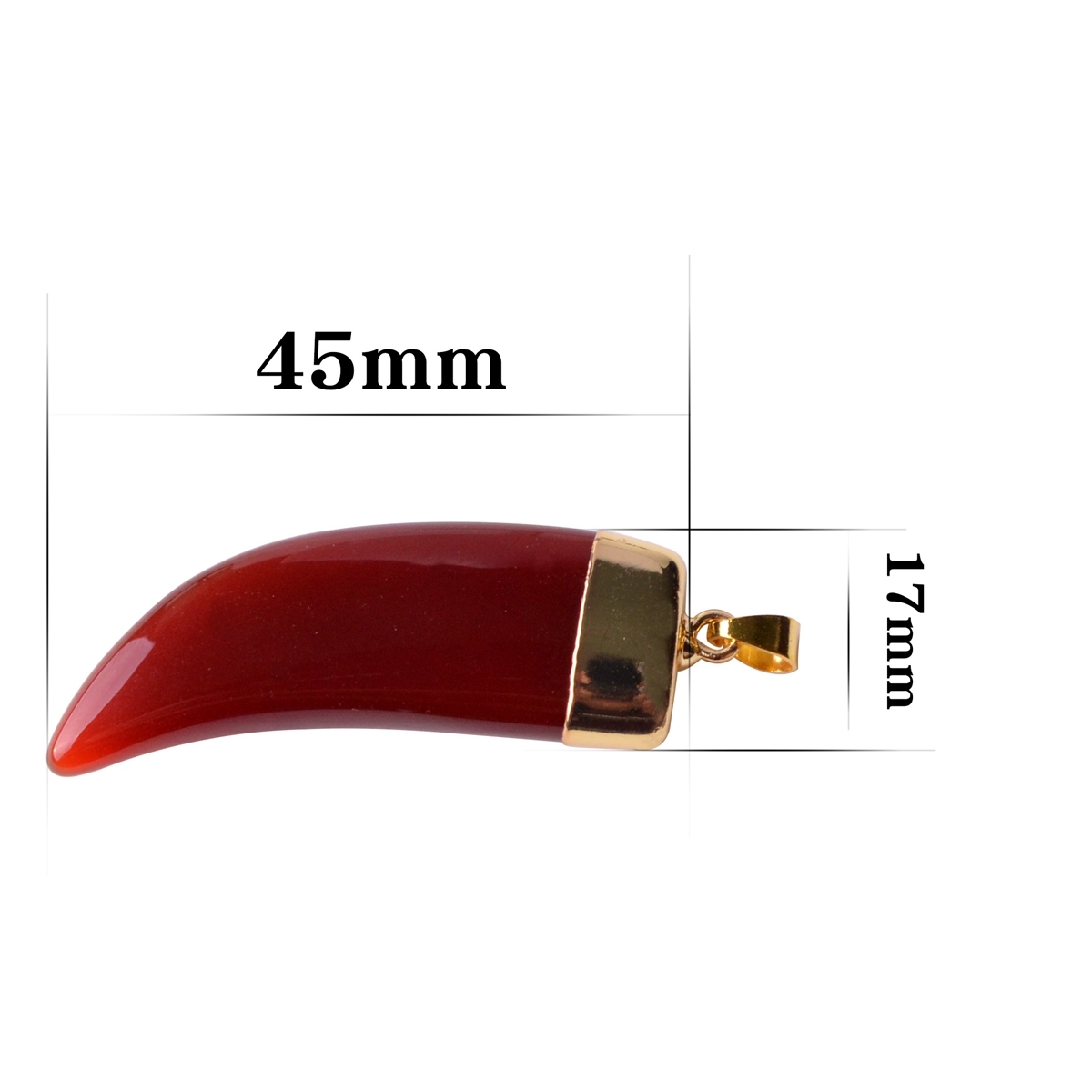 Ox Horn Pendant,Natural Stone Gold Plated Necklace Jewelry for Women and Girls