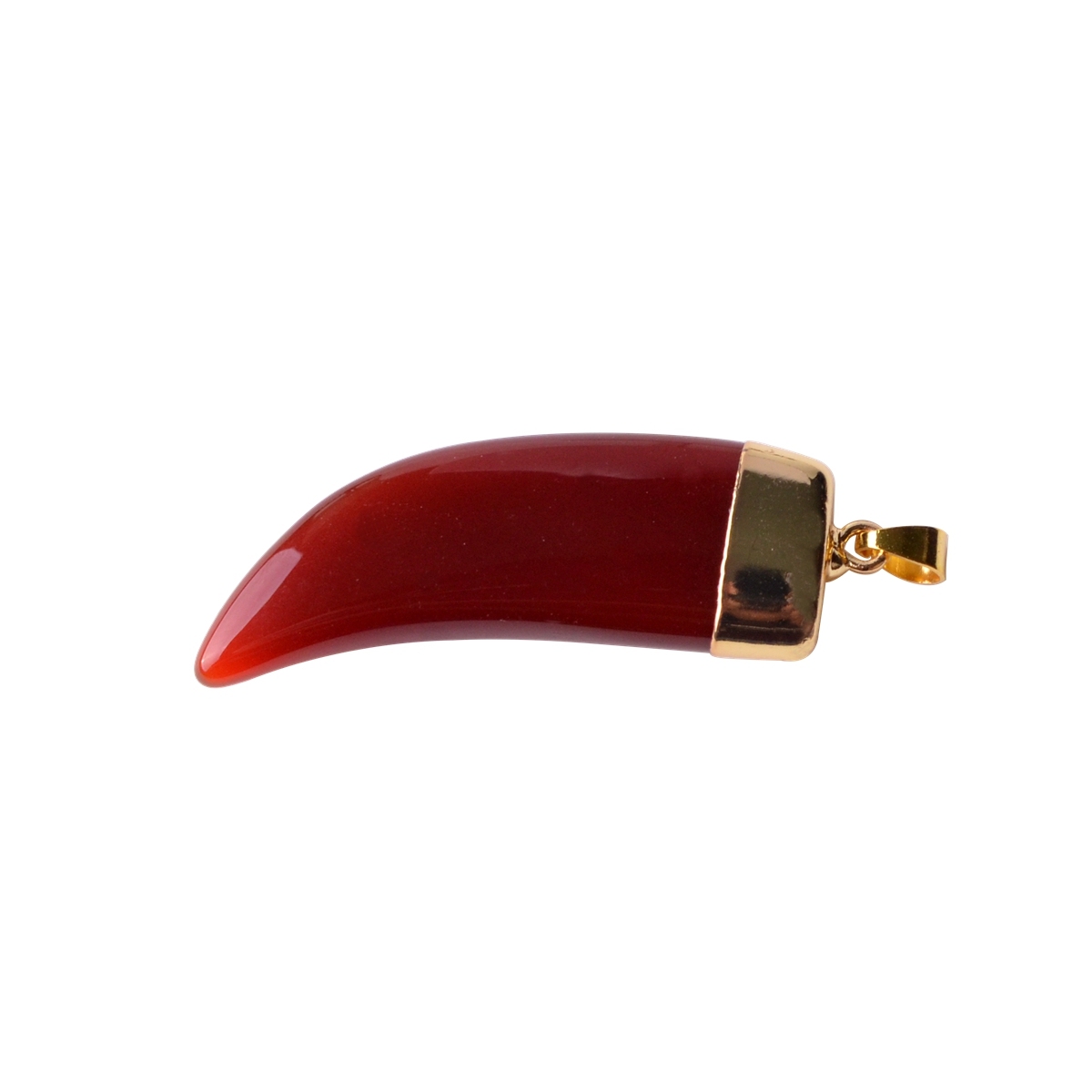 Ox Horn Pendant,Natural Stone Gold Plated Necklace Jewelry for Women and Girls