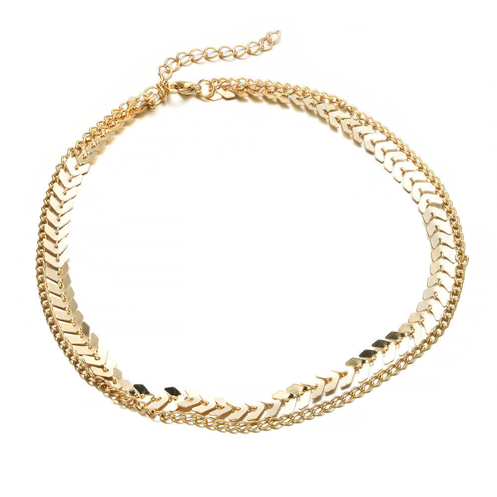 Fashion Fish Bone Chain Clavicle Short Necklace for Women and Girls