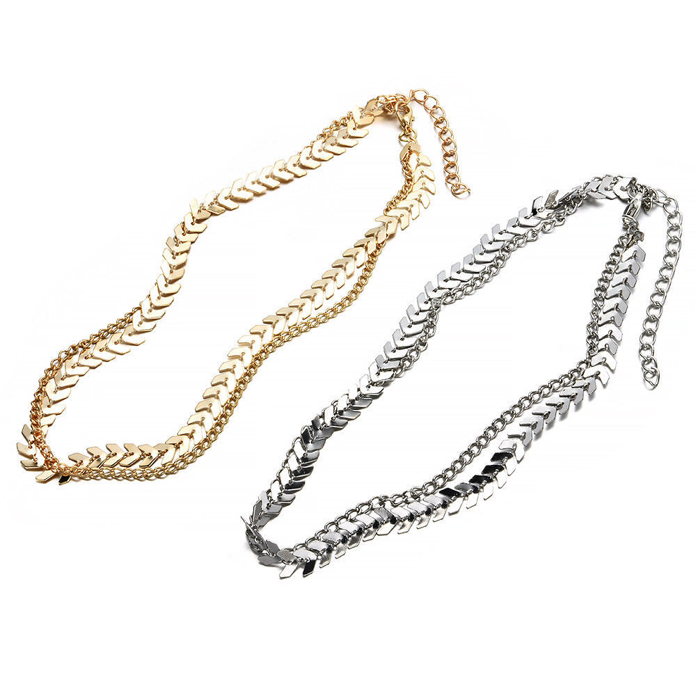 Fashion Fish Bone Chain Clavicle Short Necklace for Women and Girls