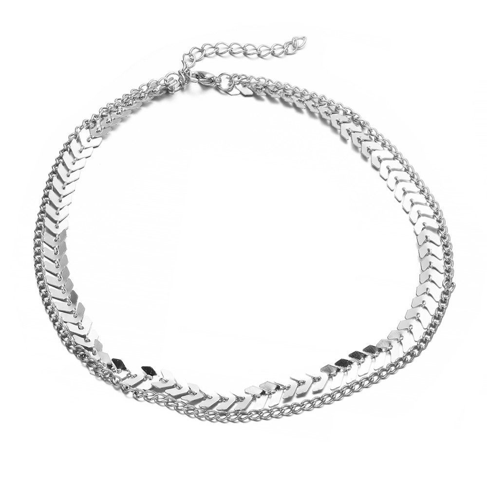 Fashion Fish Bone Chain Clavicle Short Necklace for Women and Girls