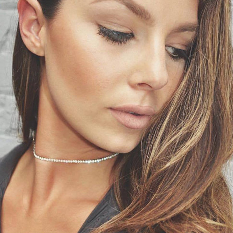 Bridal Wedding Jewelry Crystal Rhinestone Collar Choker Necklace