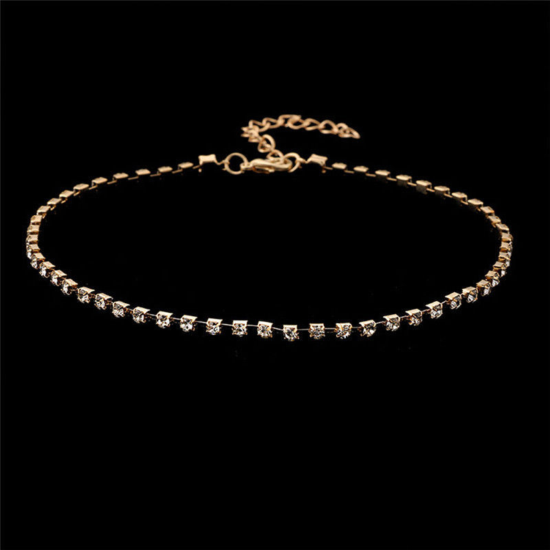 Bridal Wedding Jewelry Crystal Rhinestone Collar Choker Necklace