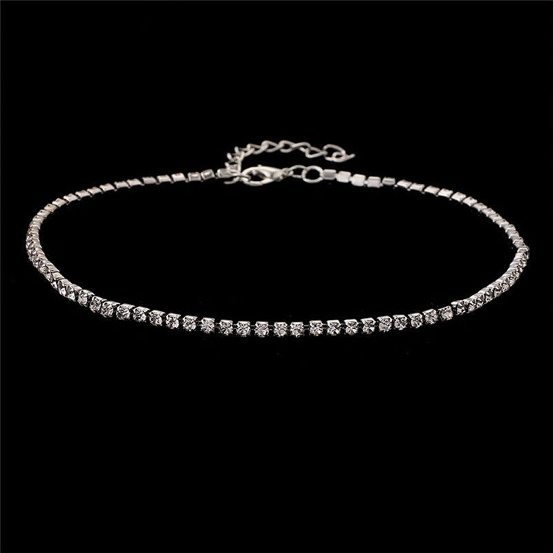 Bridal Wedding Jewelry Crystal Rhinestone Collar Choker Necklace