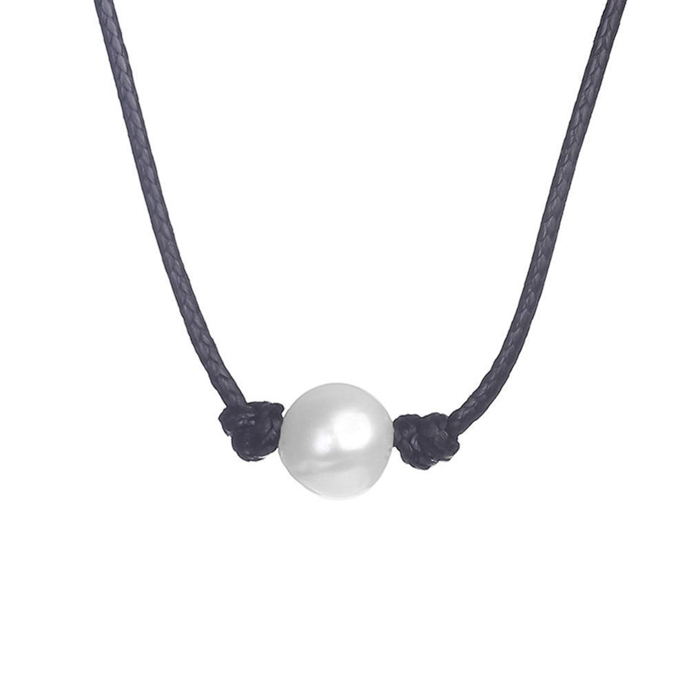 Pearl Necklace,  Single White Pearl Choker Necklace Freshwater Pearls Pendant
