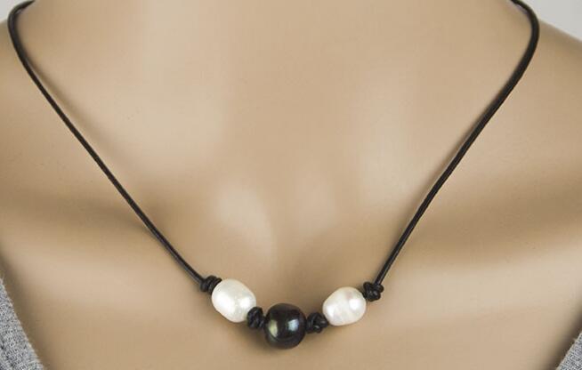 Pearl Necklace,  Single White Pearl Choker Necklace Freshwater Pearls Pendant