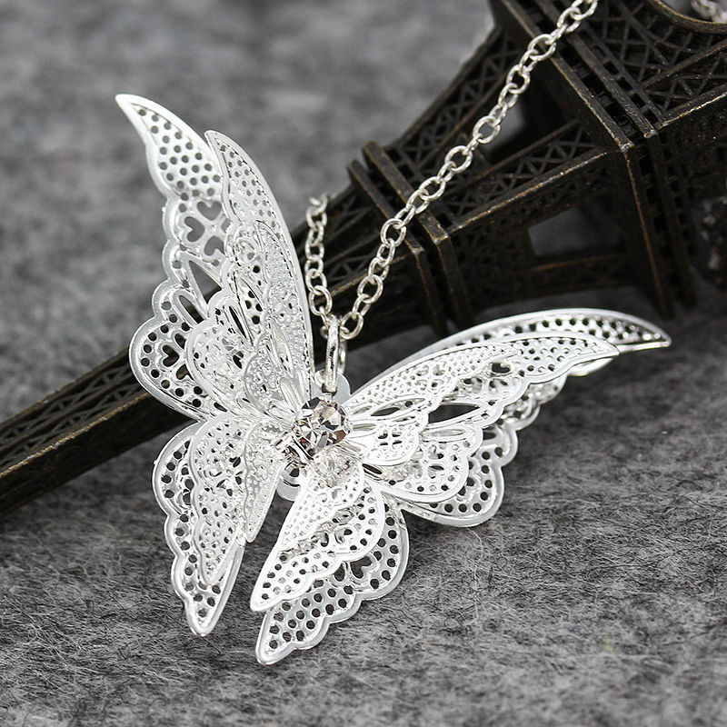 Beautiful Hollow Butterfly Pendant Women's Necklace