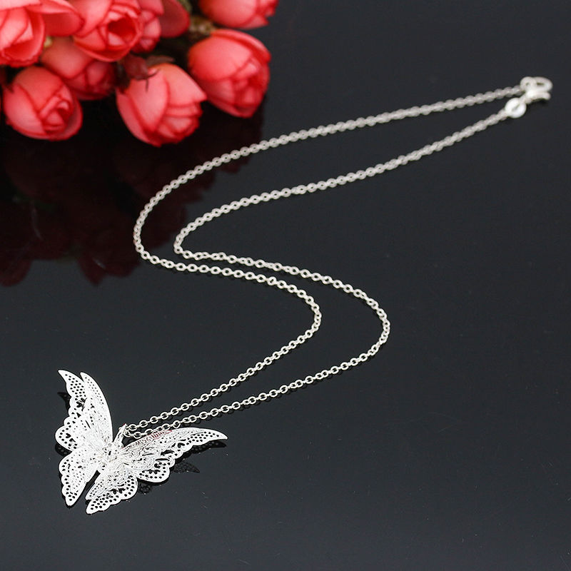 Beautiful Hollow Butterfly Pendant Women's Necklace