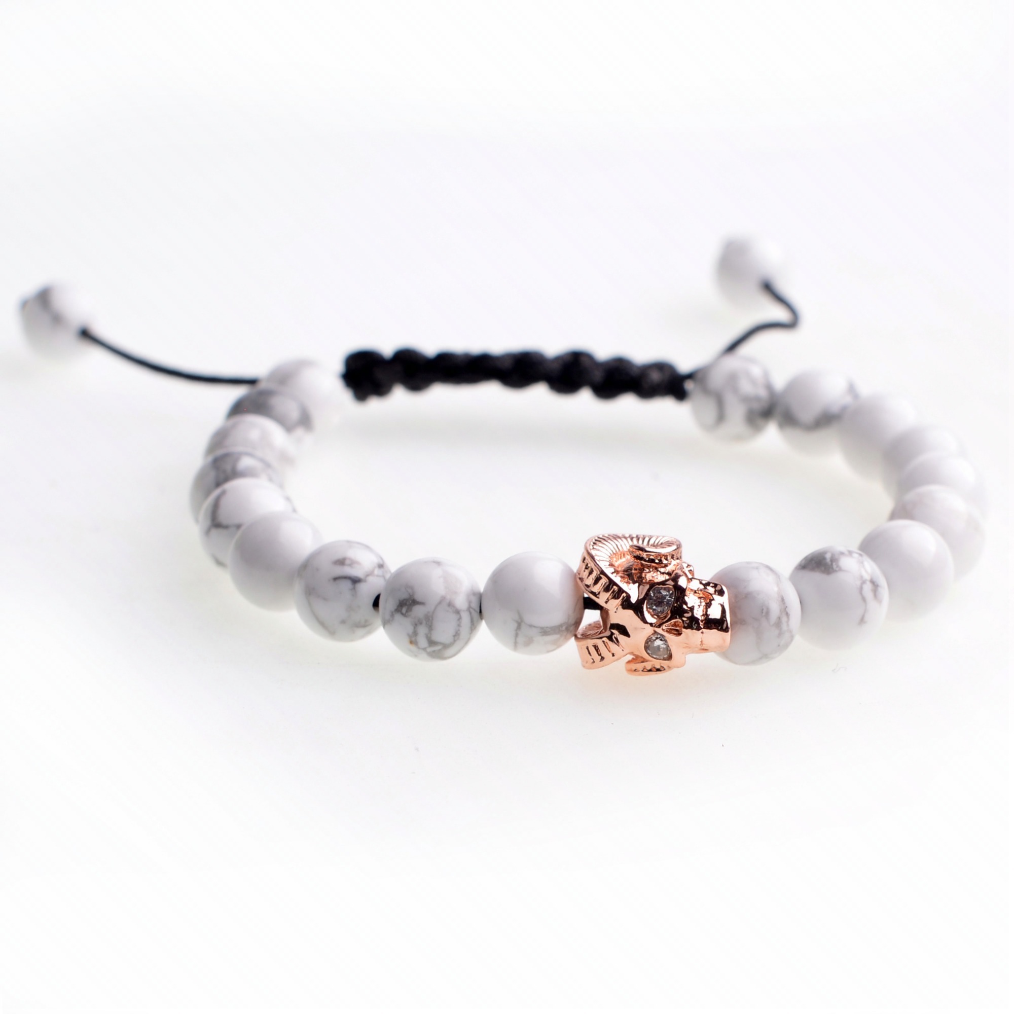 Rose gold sheep's head  braided adjustable Beads Bracelet for Men Women
