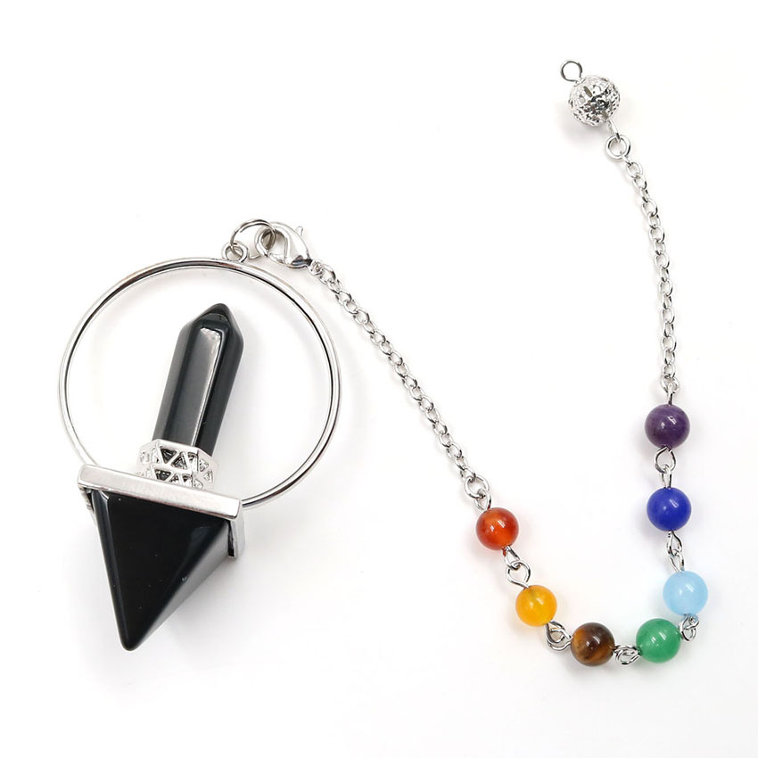 7 Chakra Crystal  Hexagonal Pyramid Pendant for Women and Girls