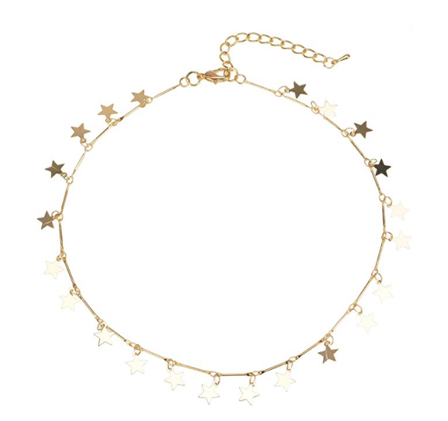 Simple Gold Star Choker Necklace for Women and Girls