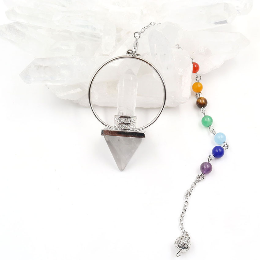 7 Chakra Crystal  Hexagonal Pyramid Pendant for Women and Girls