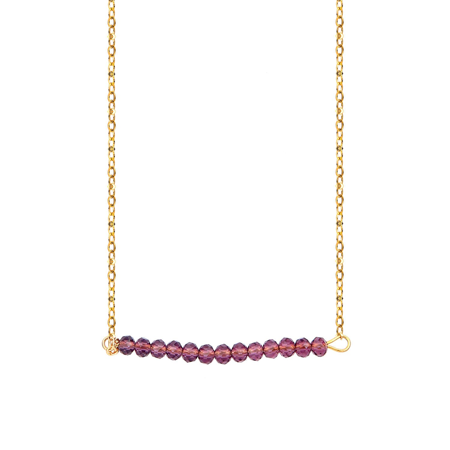 Colorful Cubic Zirconia Bar Necklace for Women Girls Circle Arc Rhinestone Pendant