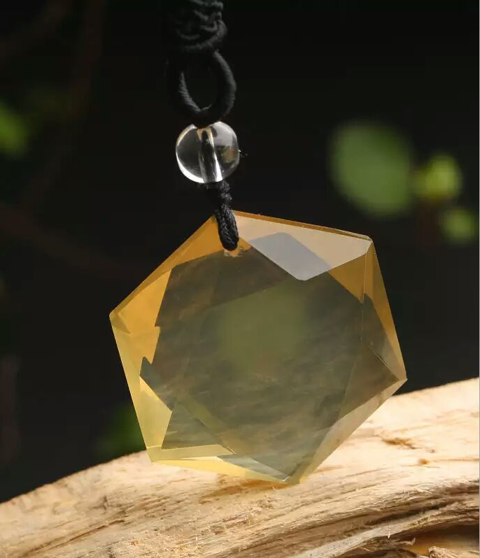Six-pointed star Energy Stone Natural Crystal Pendant Necklace for Men and Women