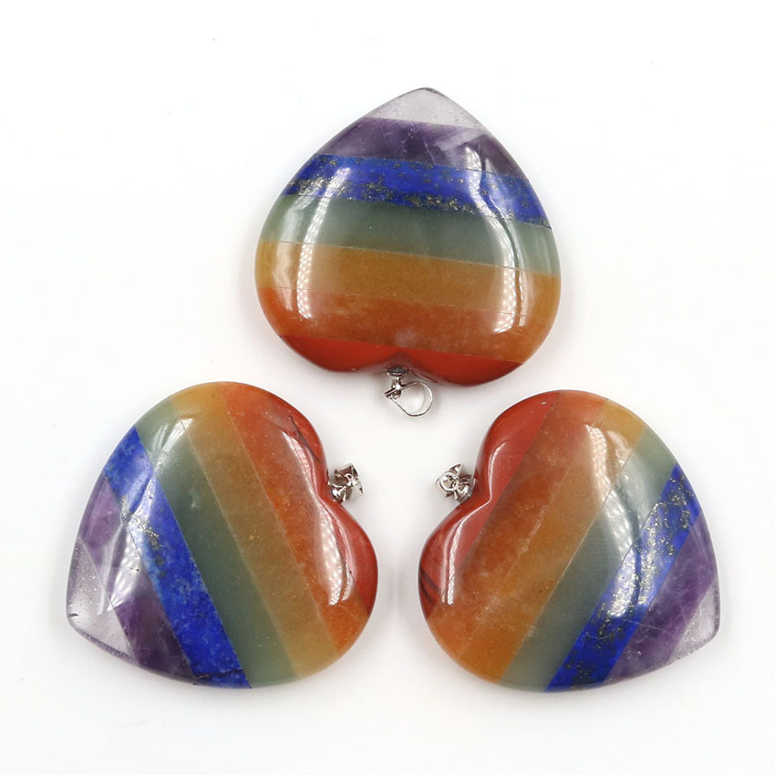 Heart Shaped Natural Stone Pendants for DIY Necklace Jewelry Making