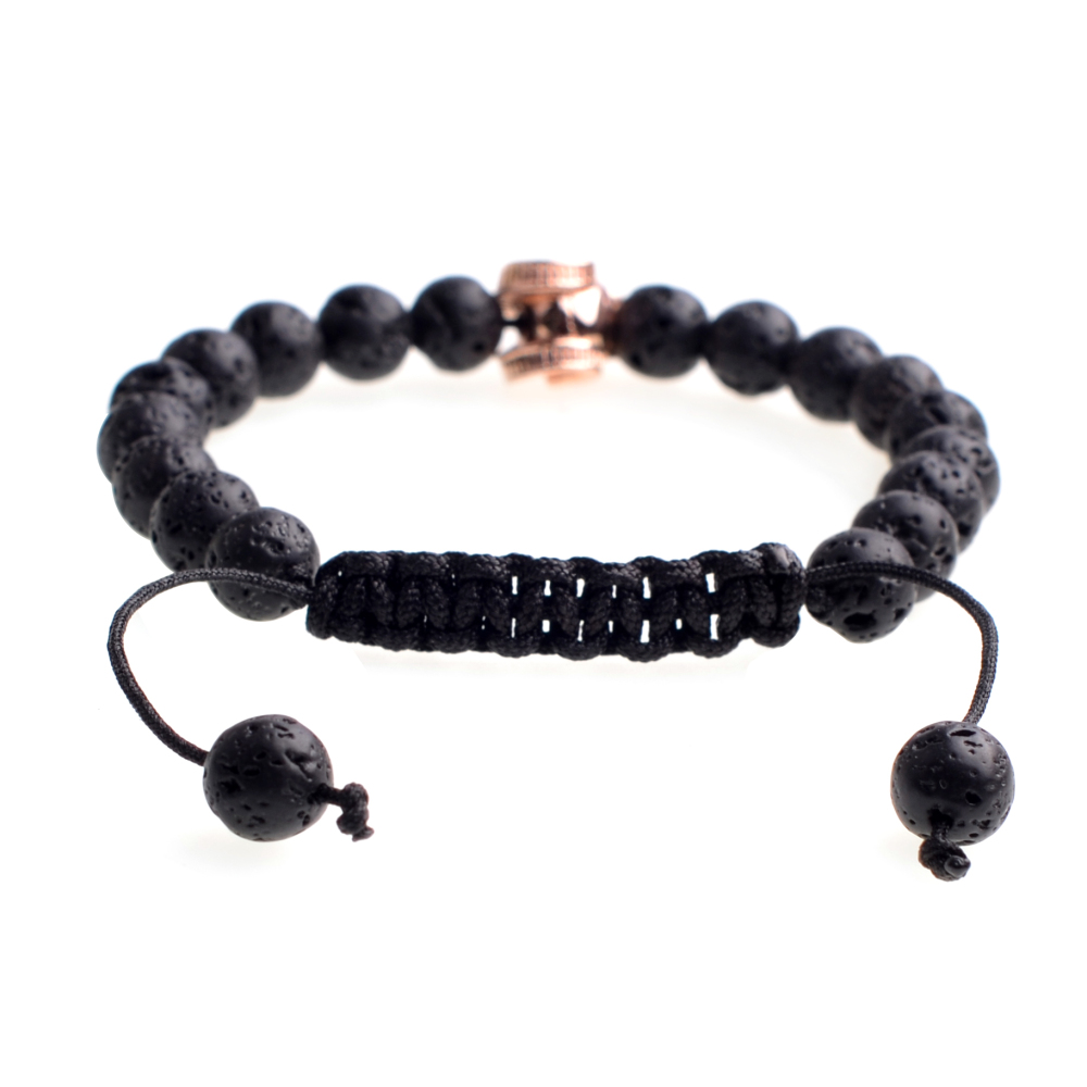 Rose gold sheep's head  braided adjustable Beads Bracelet for Men Women
