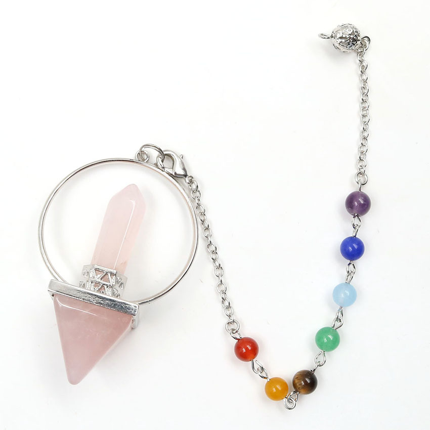 7 Chakra Crystal  Hexagonal Pyramid Pendant for Women and Girls