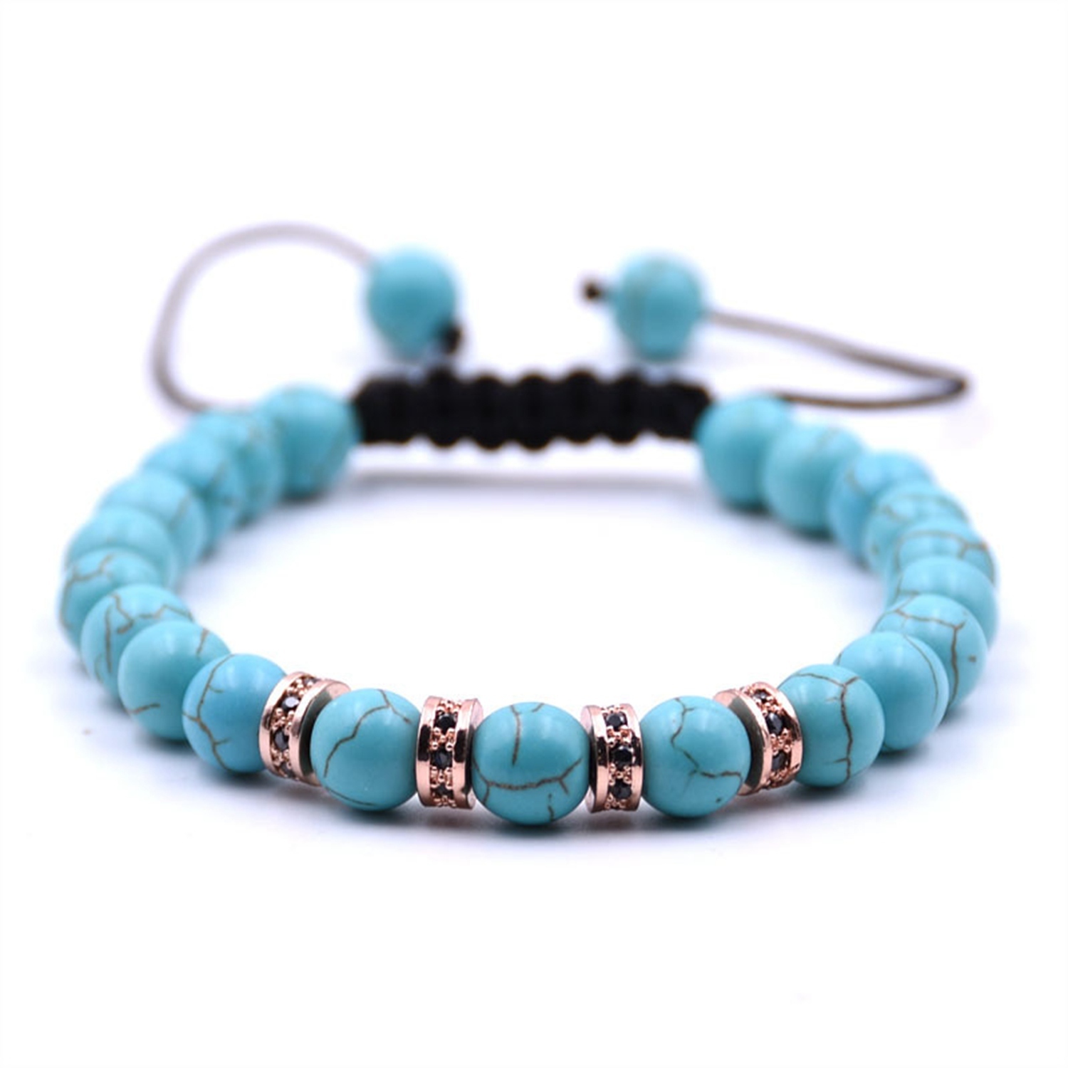 Rose gold sequins braided Red Turquoise bracelet for noble and temperament women