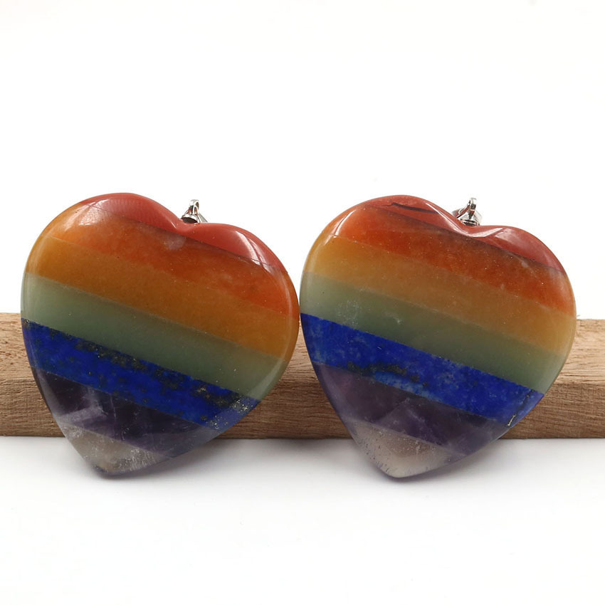 Heart Shaped Natural Stone Pendants for DIY Necklace Jewelry Making