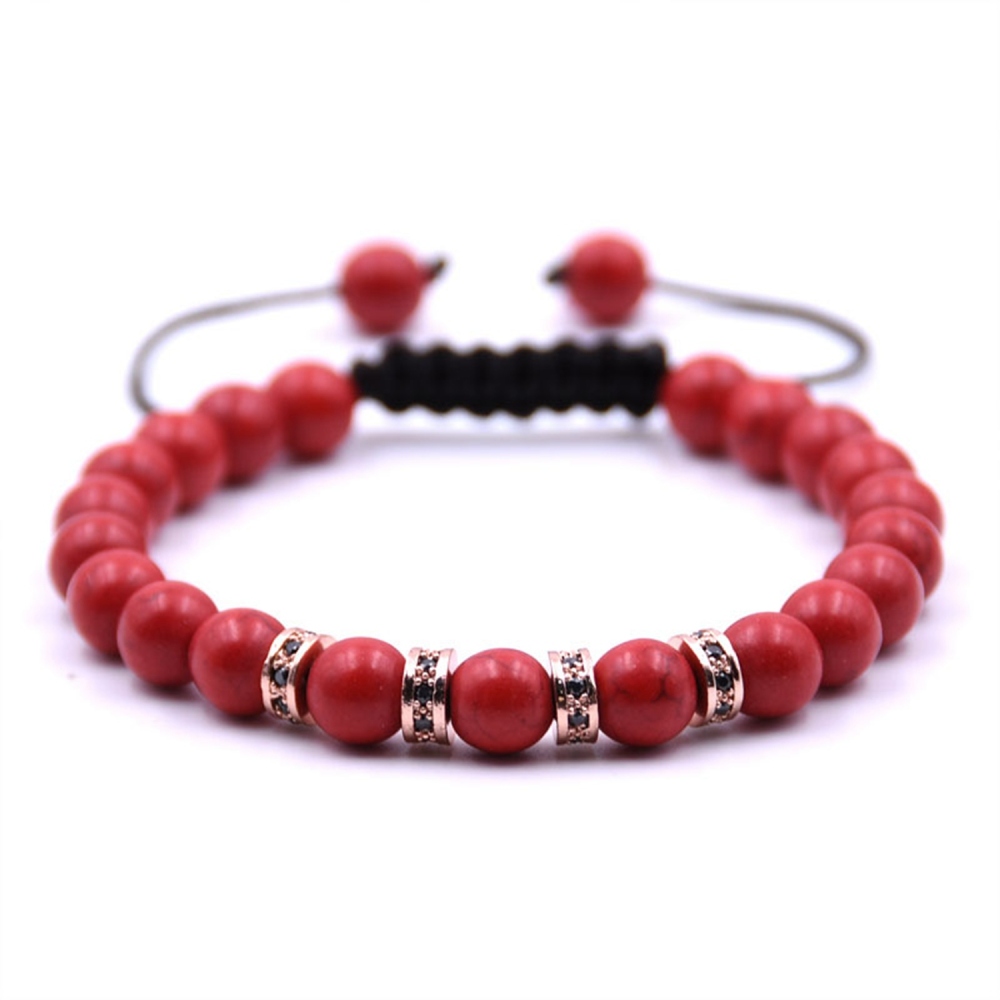 Rose gold sequins braided Red Turquoise bracelet for noble and temperament women