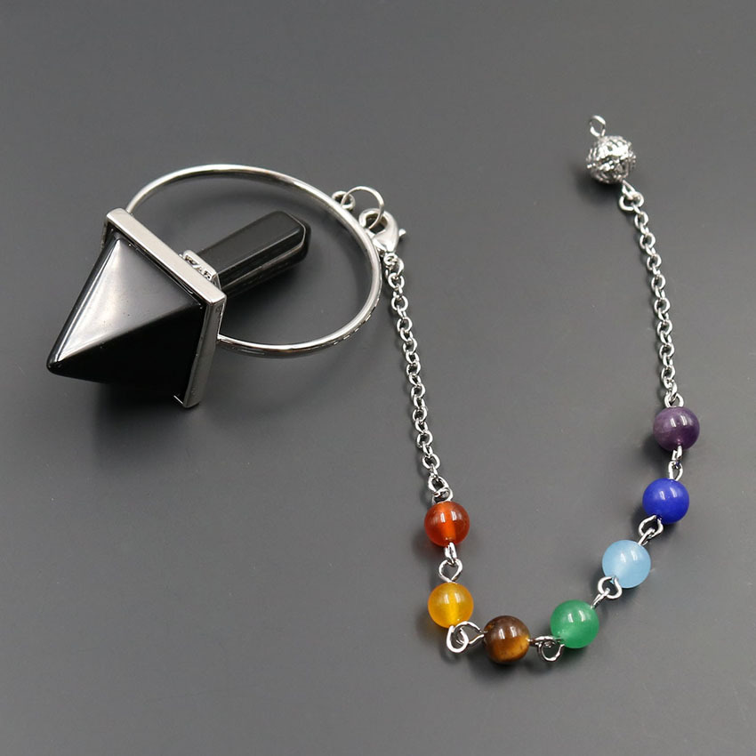7 Chakra Crystal  Hexagonal Pyramid Pendant for Women and Girls