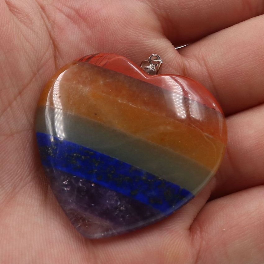 Heart Shaped Natural Stone Pendants for DIY Necklace Jewelry Making