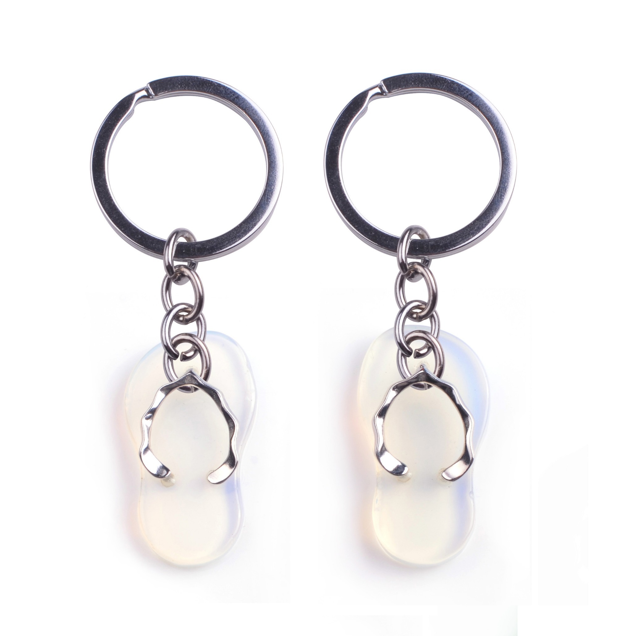 Mini Shoe Flip Flops Slipper Loafer Keychain，Natural stone pendant