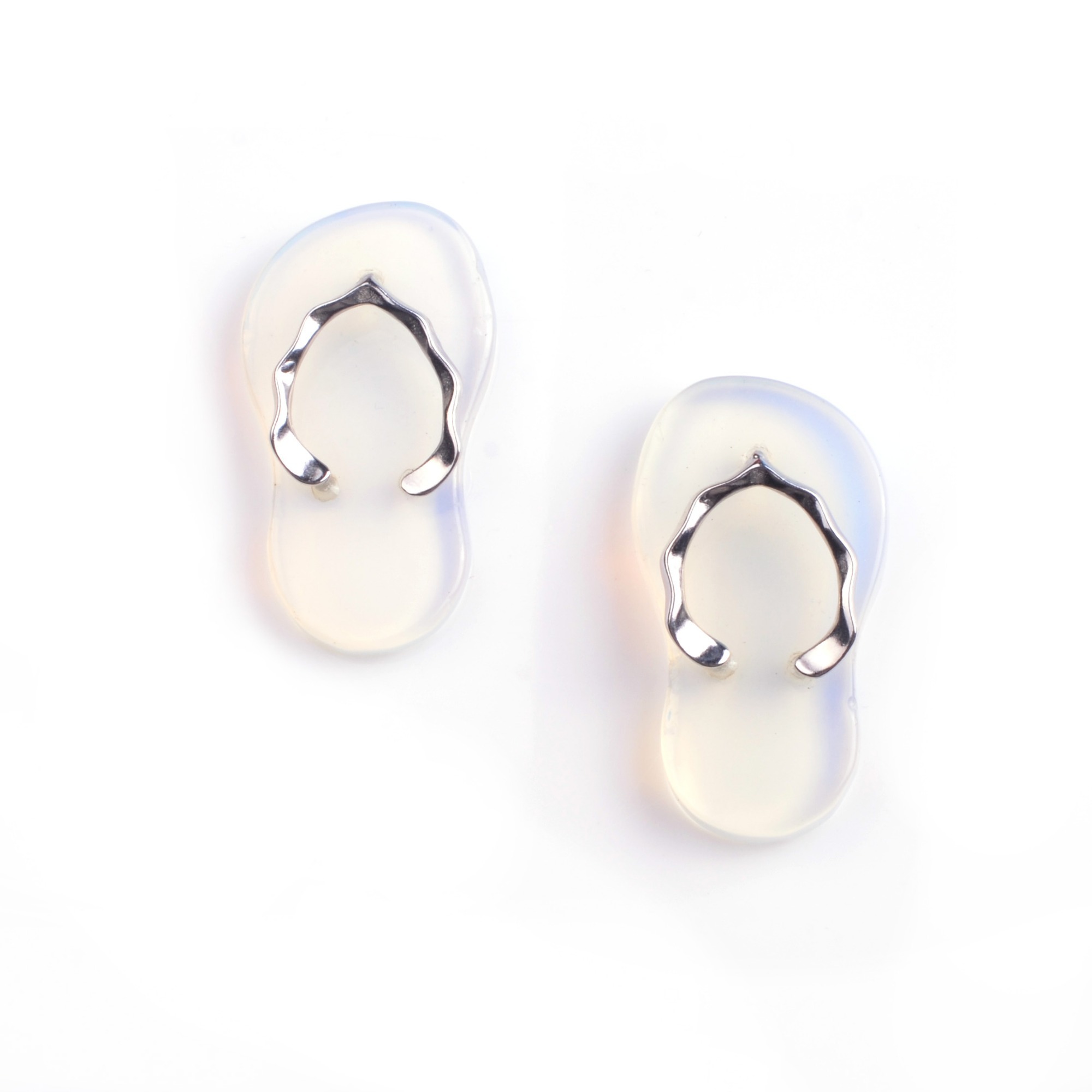 Natural Stone Flip Flop Pendants，Healing Natural Stone Gemstone Crystal Necklace