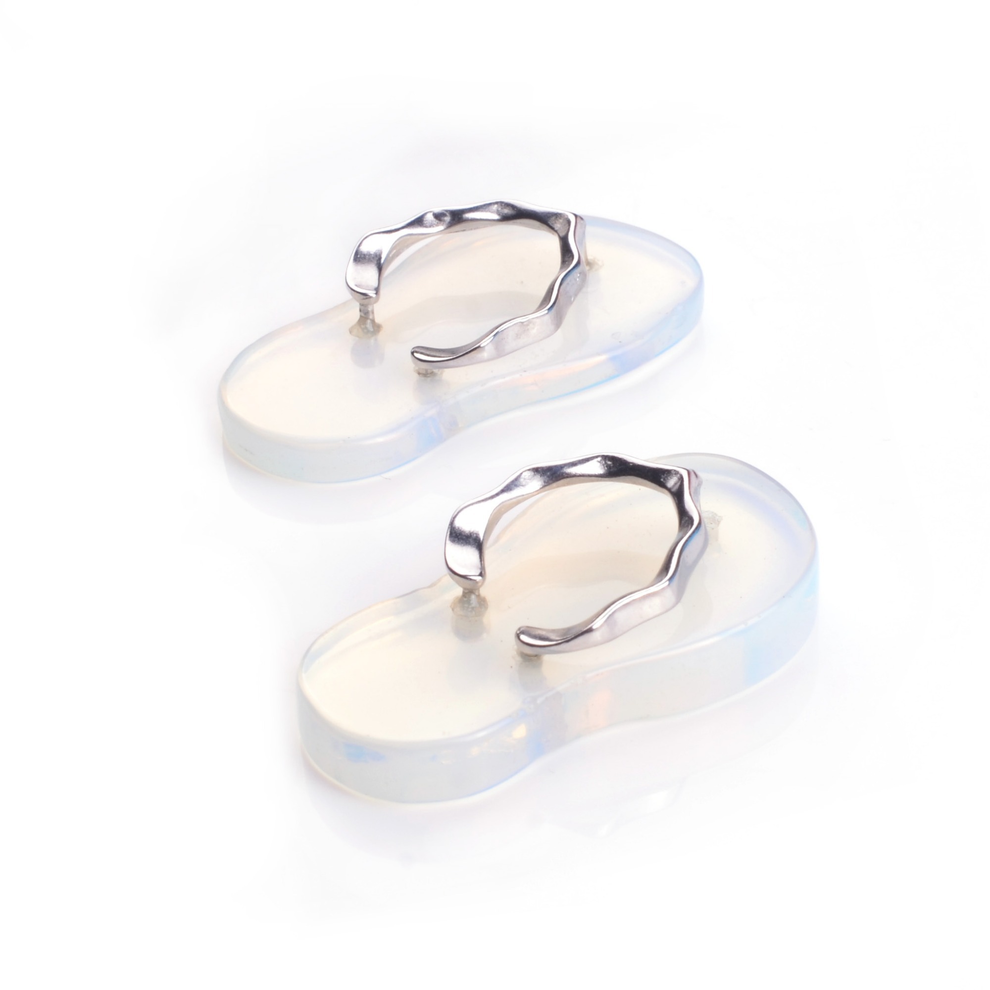 Natural Stone Flip Flop Pendants，Healing Natural Stone Gemstone Crystal Necklace