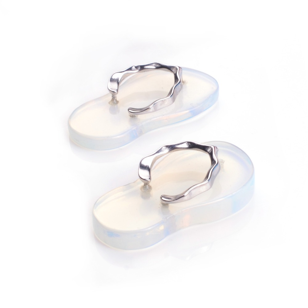 Natural Stone Flip Flop Pendants，Healing Natural Stone Gemstone Crystal Necklace