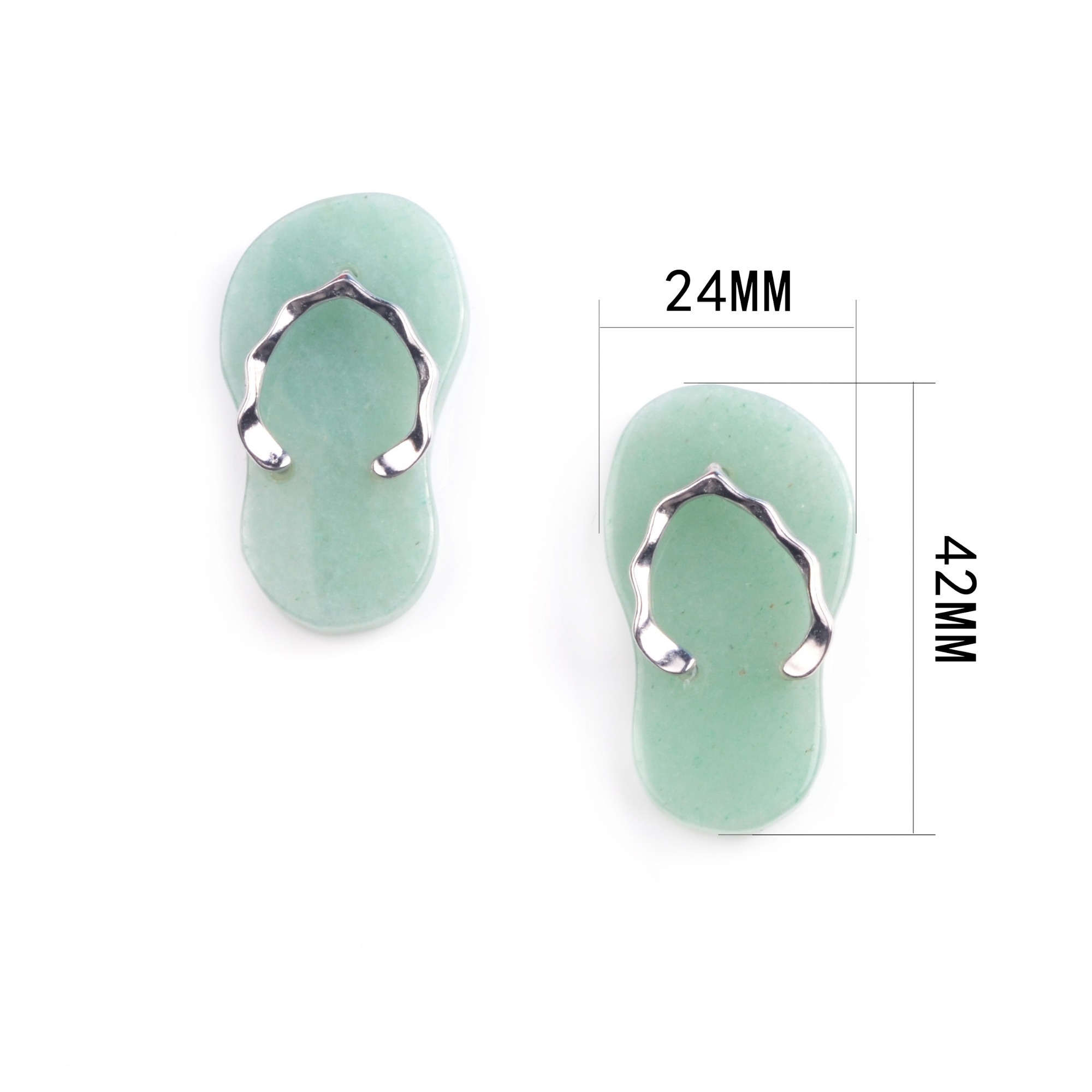 Natural Stone Flip Flop Pendants，Healing Natural Stone Gemstone Crystal Necklace