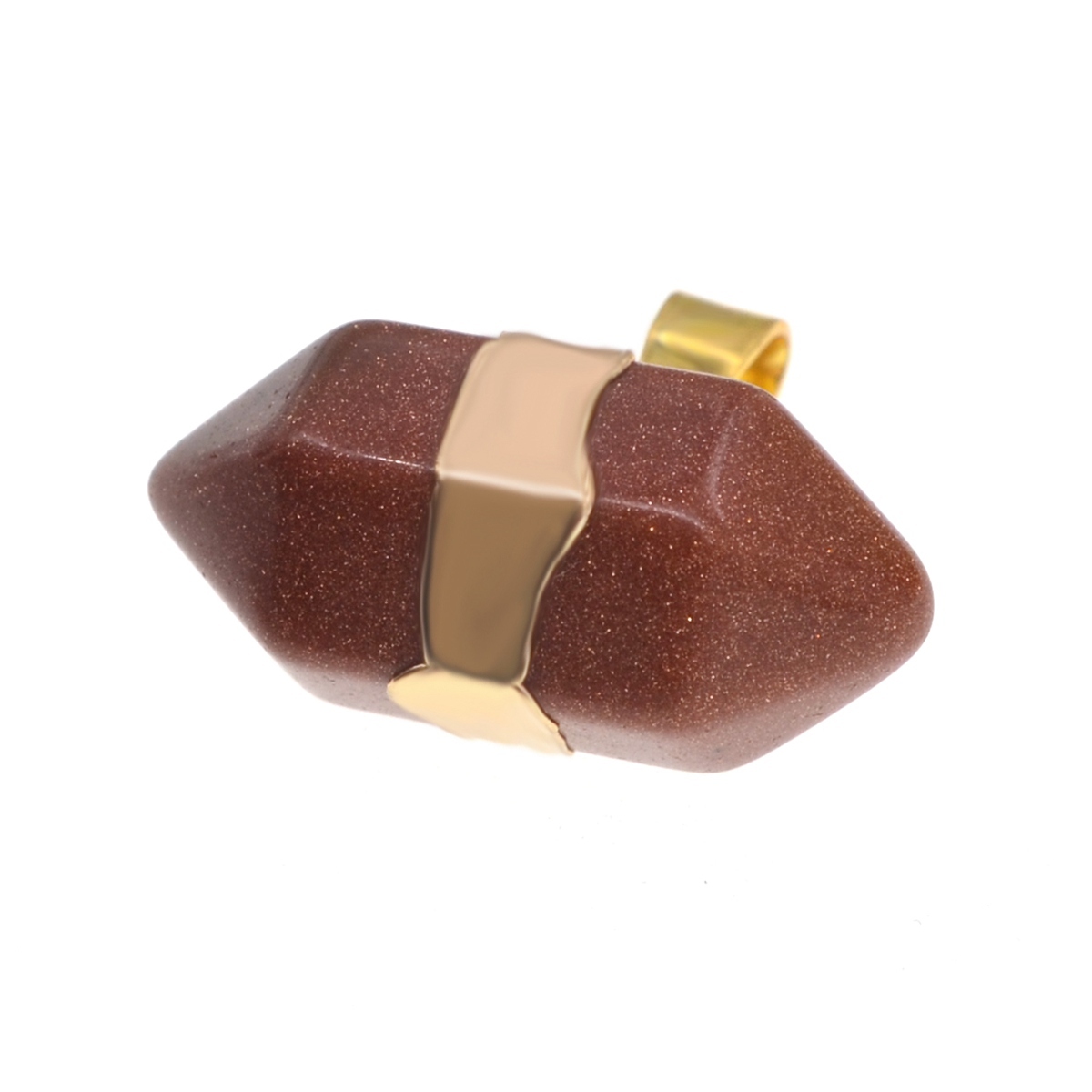 Hexagonal Column Gold Necklace，Natural Stone Pendant for Women and Girls