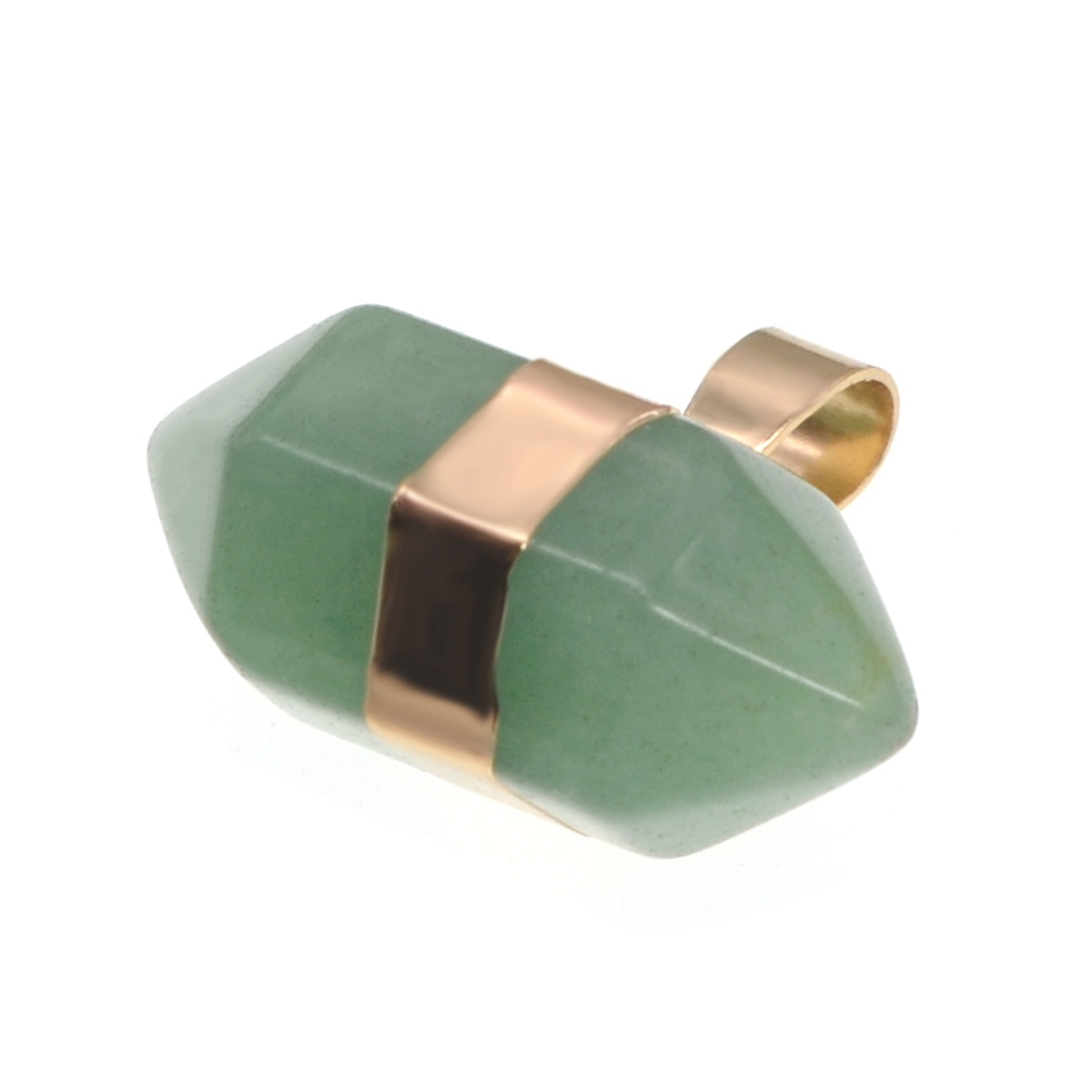 Hexagonal Column Gold Necklace，Natural Stone Pendant for Women and Girls