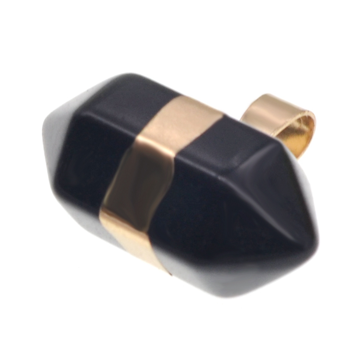 Hexagonal Column Gold Necklace，Natural Stone Pendant for Women and Girls
