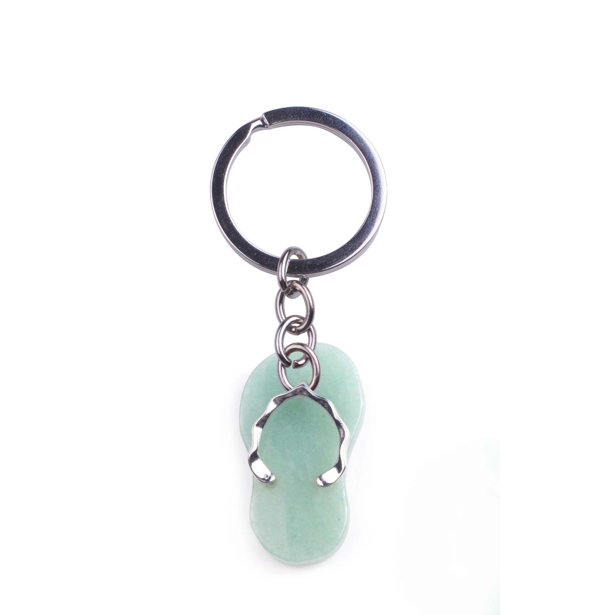 Mini Shoe Flip Flops Slipper Loafer Keychain，Natural stone pendant