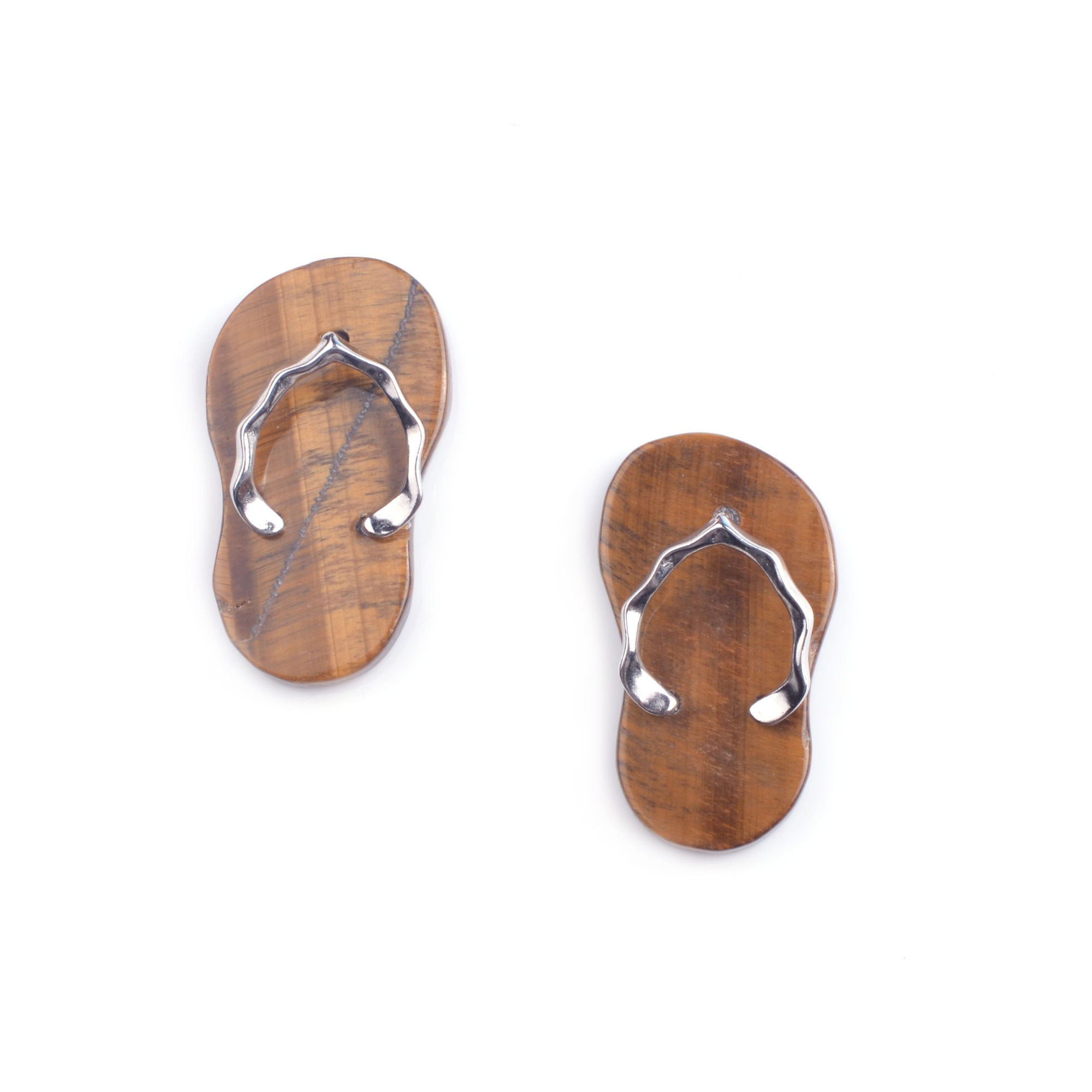 Mini Shoe Flip Flops Slipper Loafer Keychain，Natural stone pendant