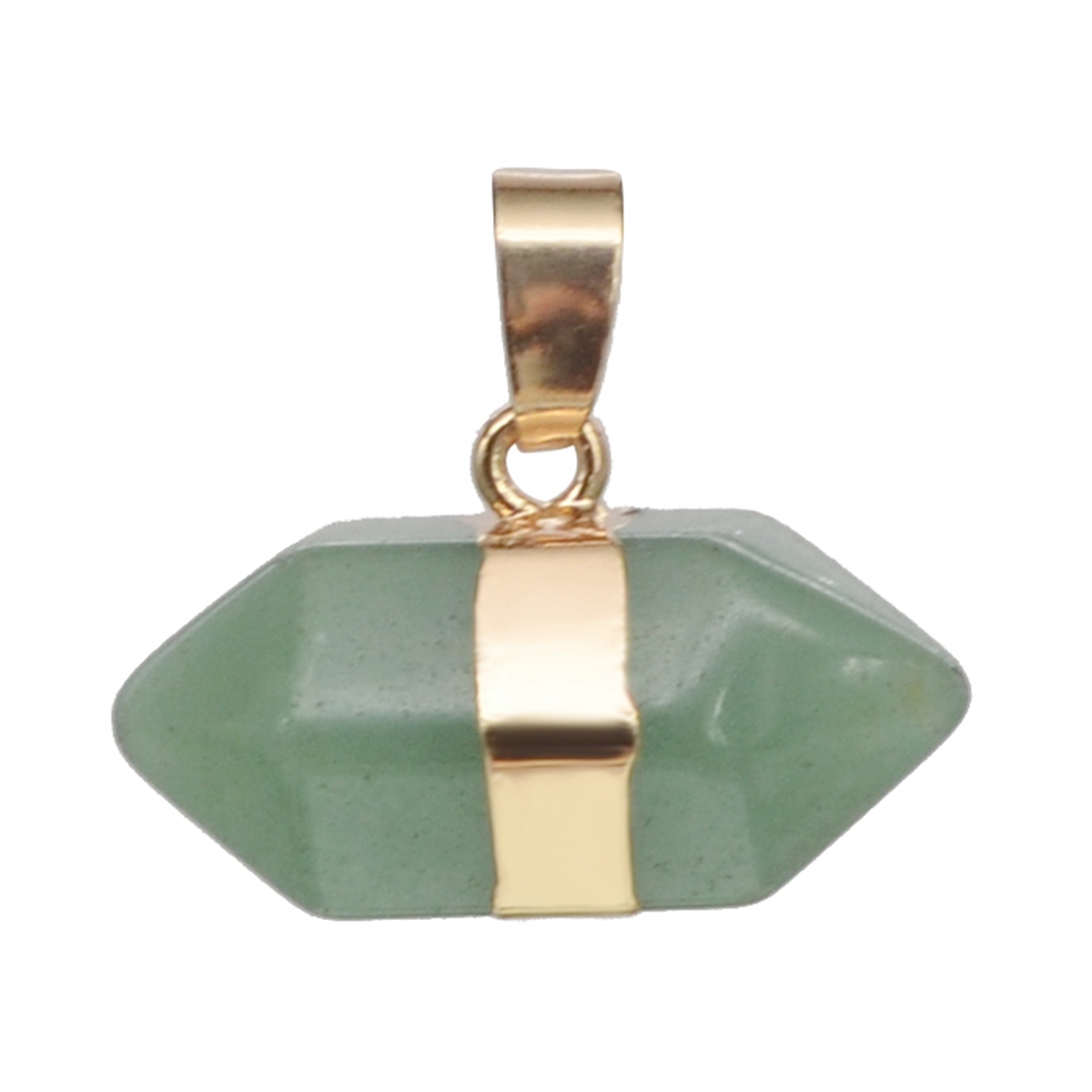 Hexagonal Column Gold Necklace，Natural Stone Pendant for Women and Girls