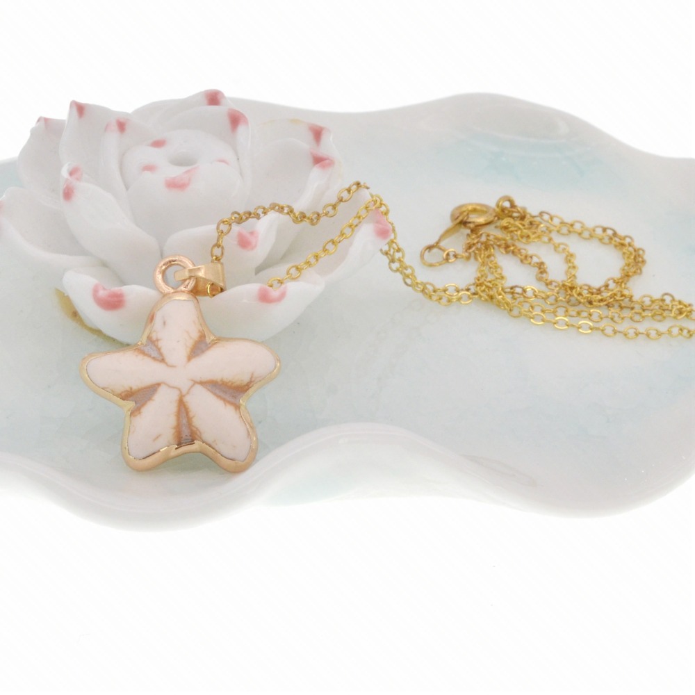 Starfish Pendant,Natural Stone Necklace for Women and Girls