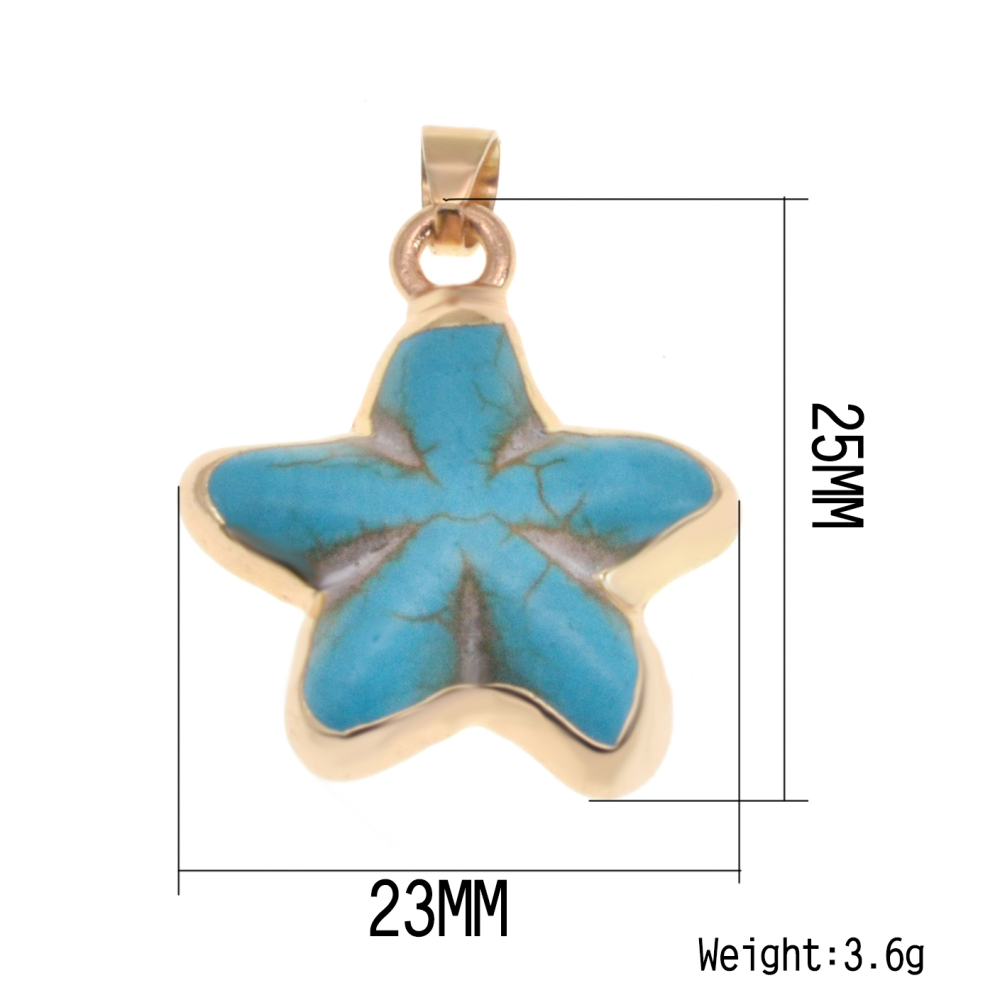 Starfish Pendant,Natural Stone Necklace for Women and Girls