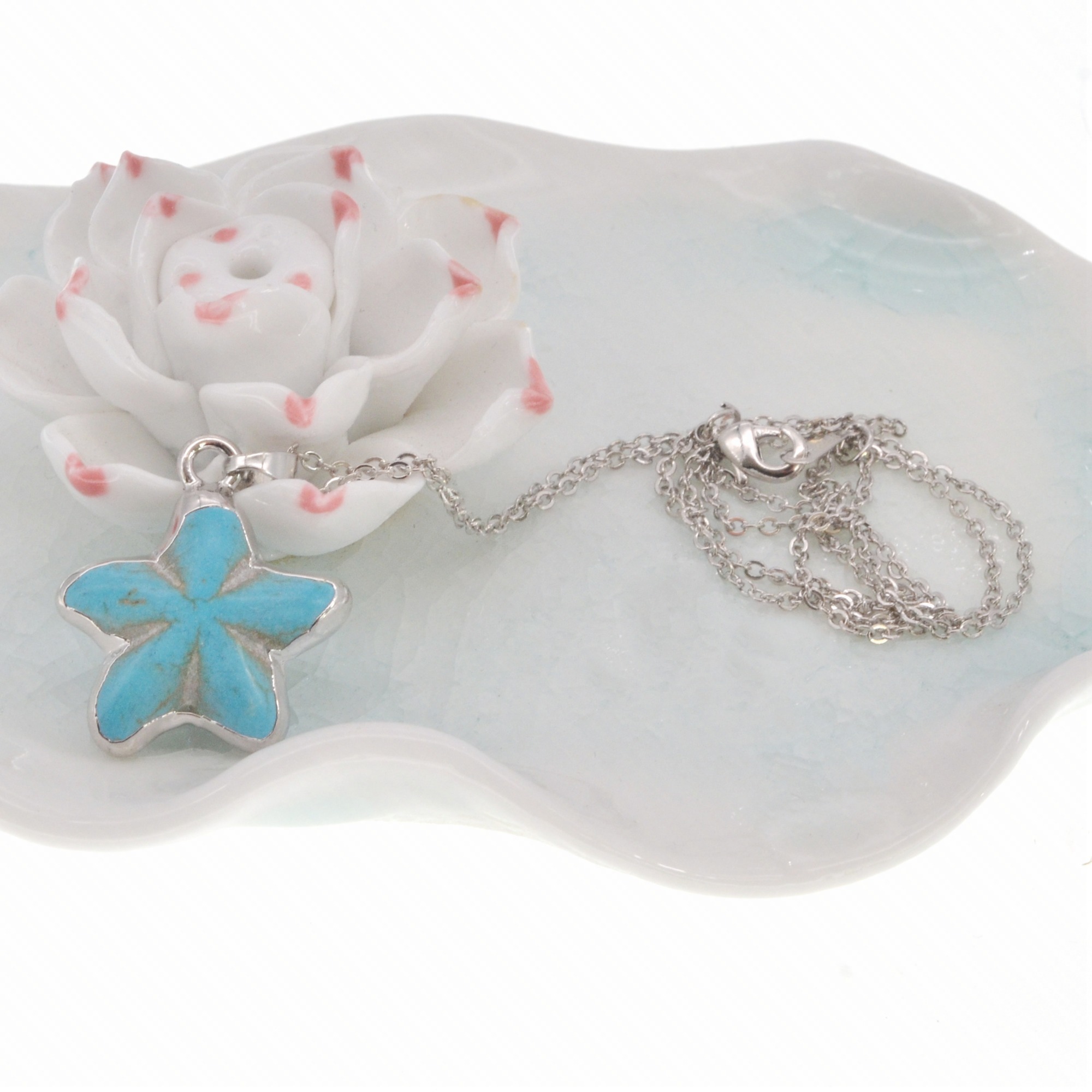 Starfish Pendant,Natural Stone Necklace for Women and Girls