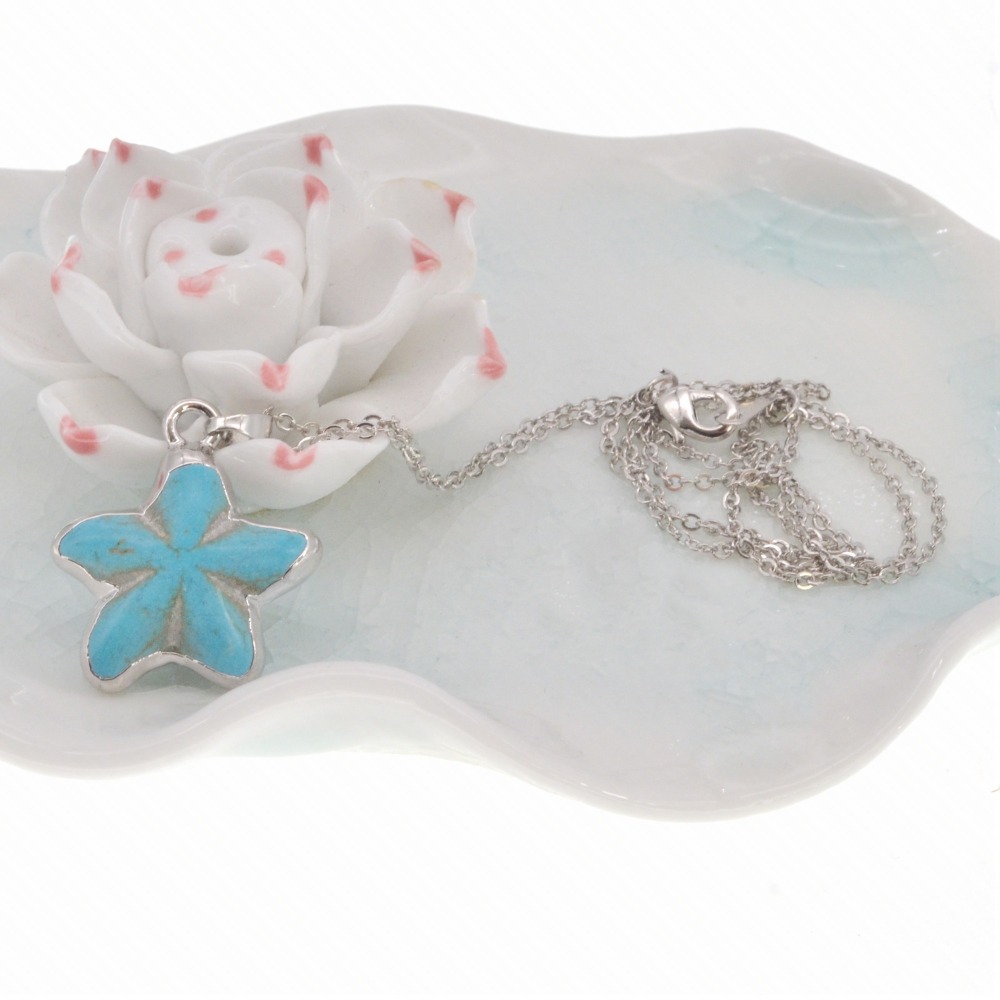 Starfish Pendant,Natural Stone Necklace for Women and Girls