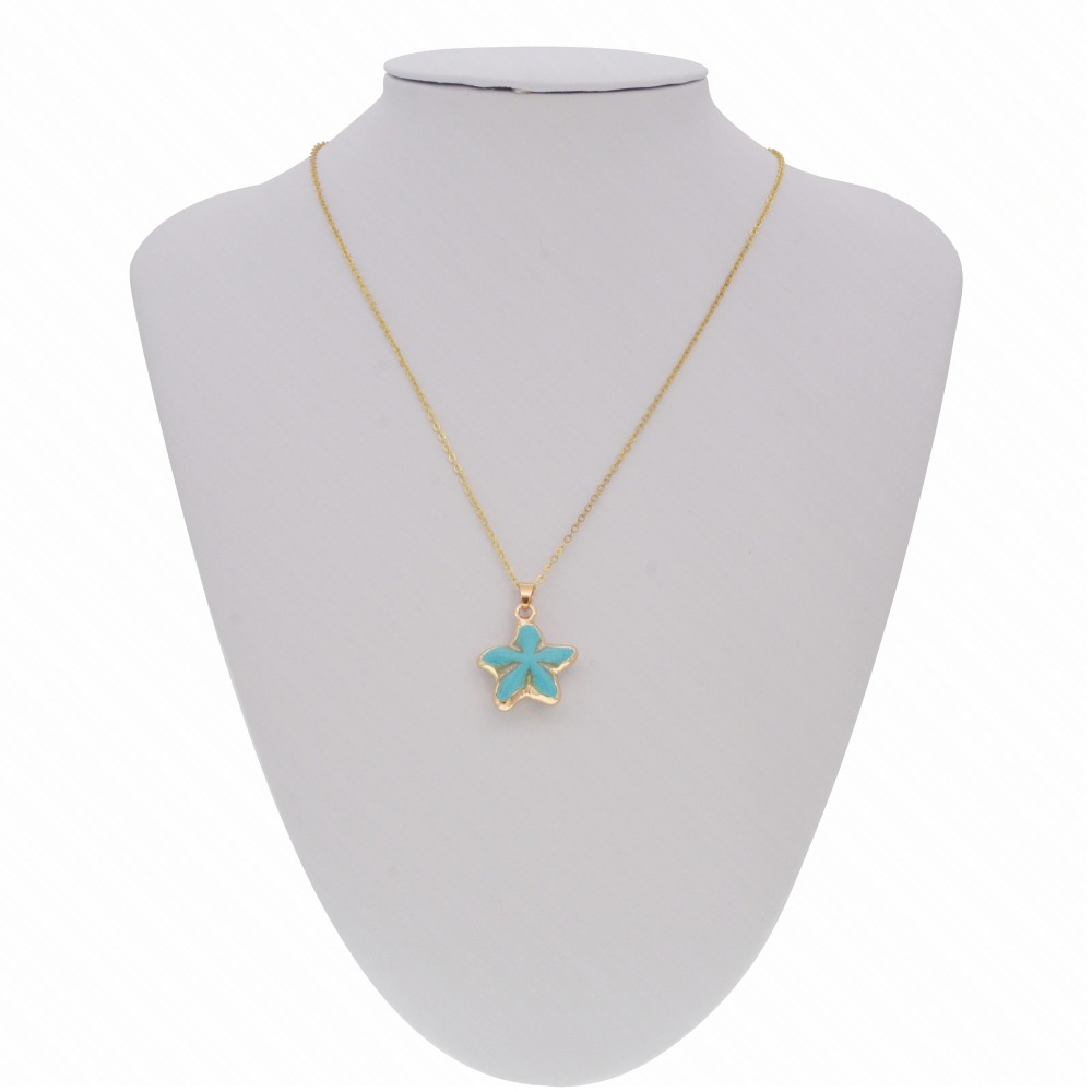 Starfish Pendant,Natural Stone Necklace for Women and Girls
