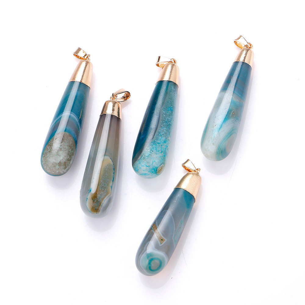 Natural Stone Fashional Waterdrop Agate Pendant Necklace Jewelry