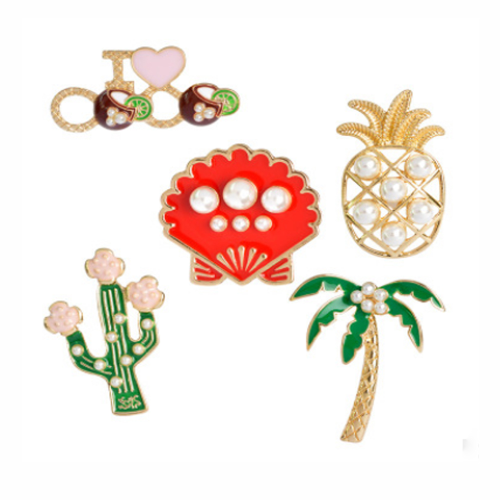 Alloy Pins Sets Cute Cartoon Wine Beer Coffee juice Brooches for Clothing Bags Backpacks Jackets Hat Jewelry DIY Accessories