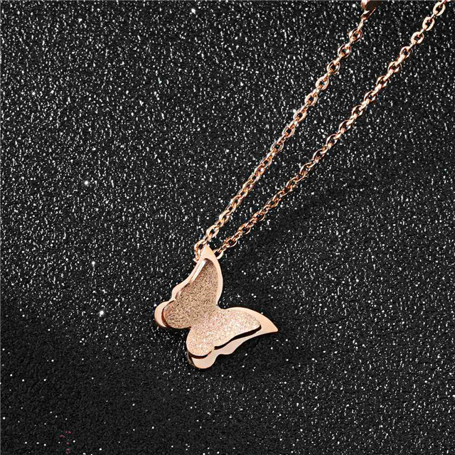 Women Owl Fox Butterfly Pendant Choker Necklace Stainless Steel CZ Crystal Charms Love Animal Jewelry for girls in Gift Box