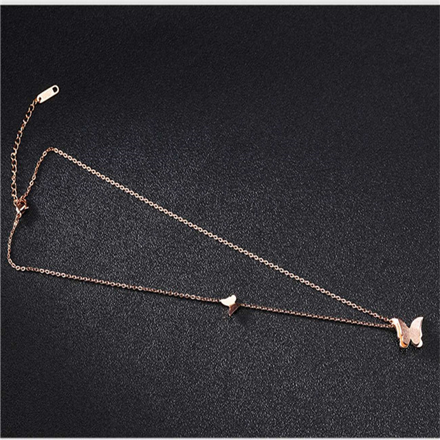 Women Owl Fox Butterfly Pendant Choker Necklace Stainless Steel CZ Crystal Charms Love Animal Jewelry for girls in Gift Box