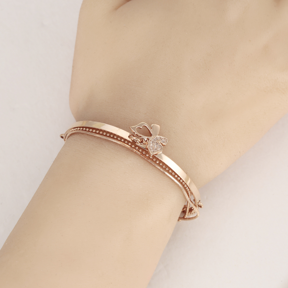 Women Cross Charms Bracelets Goodluck Multi Layer Copper 18K Rose Gold Chain Link Adjustable Bangle Anklet Jewelry for girls