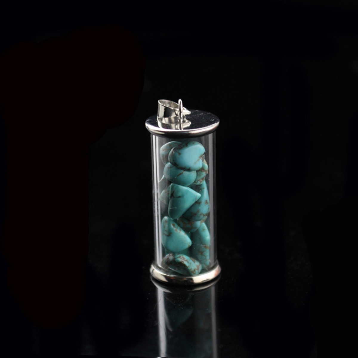 Tumbled Wicca Stone Wishing Bottles Pendant Necklace Set Healing Reiki Energy Charged Raw Chip Gemstone Jewelry