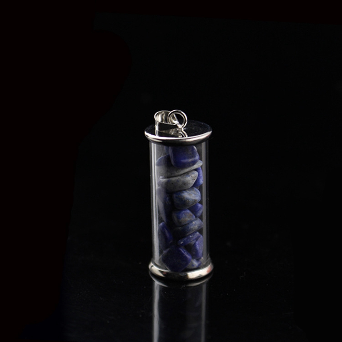 Tumbled Wicca Stone Wishing Bottles Pendant Necklace Set Healing Reiki Energy Charged Raw Chip Gemstone Jewelry
